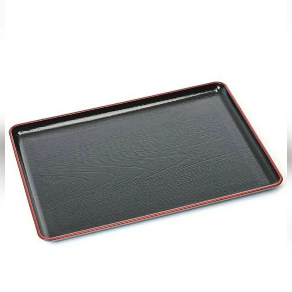 JapanBargain Plastic Serving Tray Red / Black Different Size
